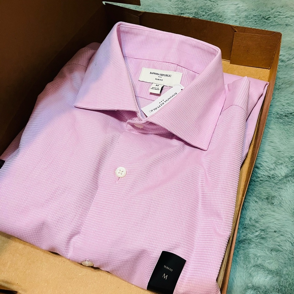 Banana Republic Slim Dobby light pink Dress Shirt